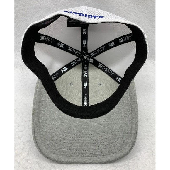 New Era Hat Flex Fit Patriots NFL 39THIRTY Gray White Breathable Medium/ Large - Picture 8 of 10